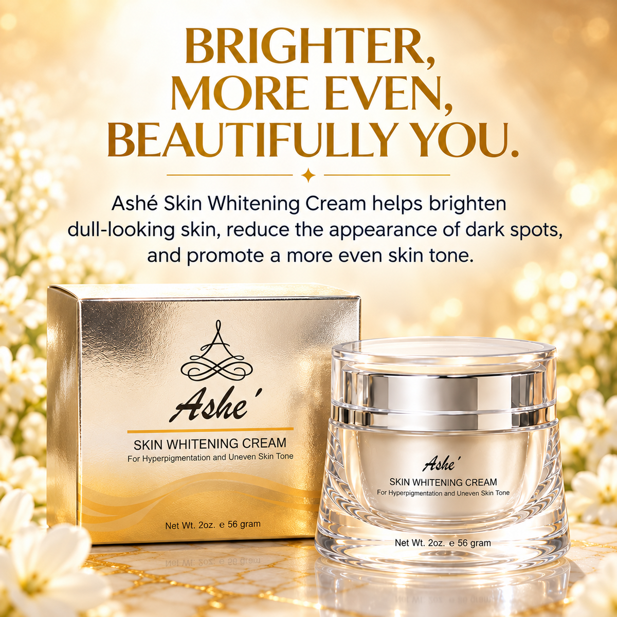 Ashé Skin Whitening Cream – Brightening Moisturizer for Uneven Skin Tone