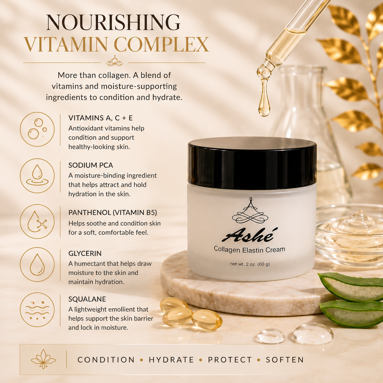 Ashé Collagen Elastin Cream – Firming & Hydrating Face Moisturizer