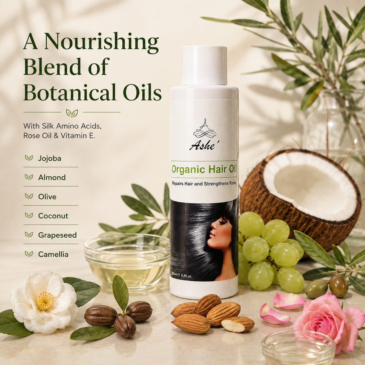 Ashé Organic Hair Oil – Nourishing Scalp & Hair Treatment