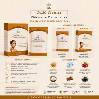 24K Gold Triple Brightening Sheet Mask