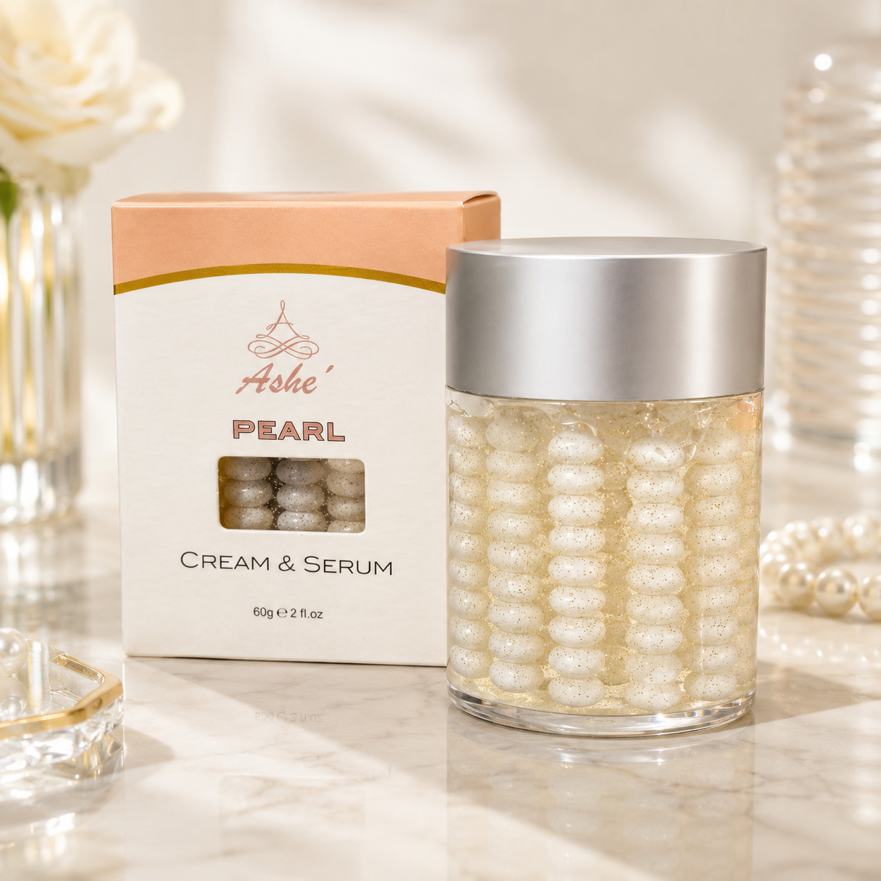 Ashé Pearl Cream & Serum – Hydrating Pearl Facial Treatment