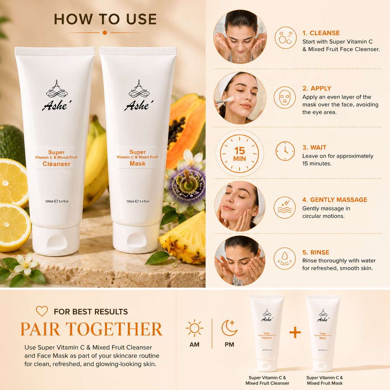Ashé Super Vitamin C & Mixed Fruit Face Mask