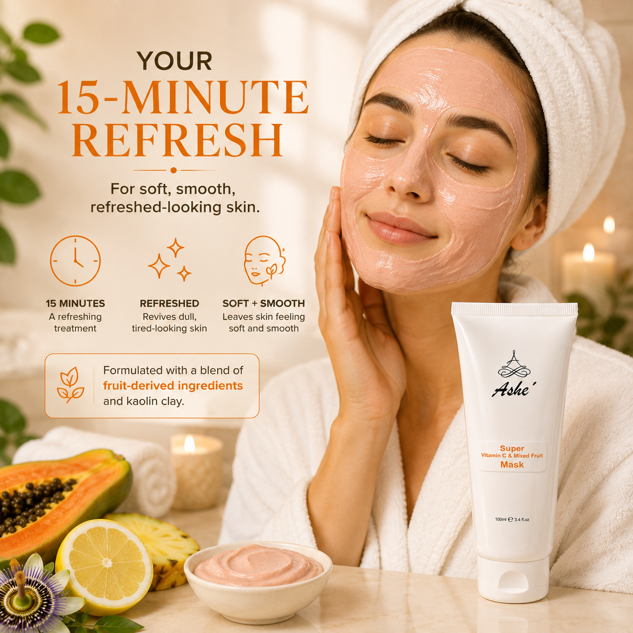 Ashé Super Vitamin C & Mixed Fruit Face Mask