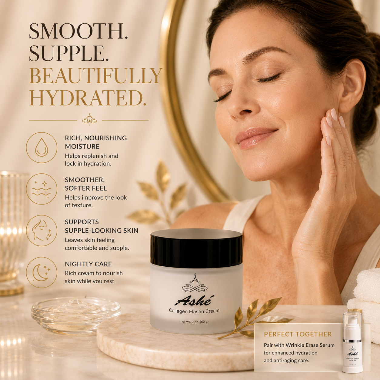 Ashé Collagen Elastin Cream – Firming & Hydrating Face Moisturizer