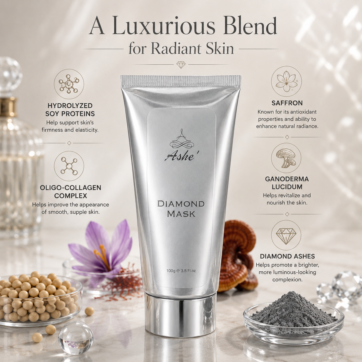Ashé Diamond Mask – Firming & Radiance Face Mask