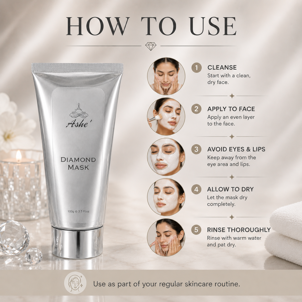 Ashé Diamond Mask – Firming & Radiance Face Mask