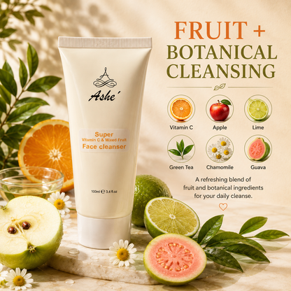 Ashé Super Vitamin C & Mixed Fruit Face Cleanser – Brightening Daily Cleanser