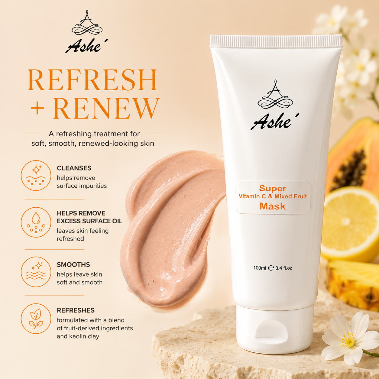 Ashé Super Vitamin C & Mixed Fruit Face Mask