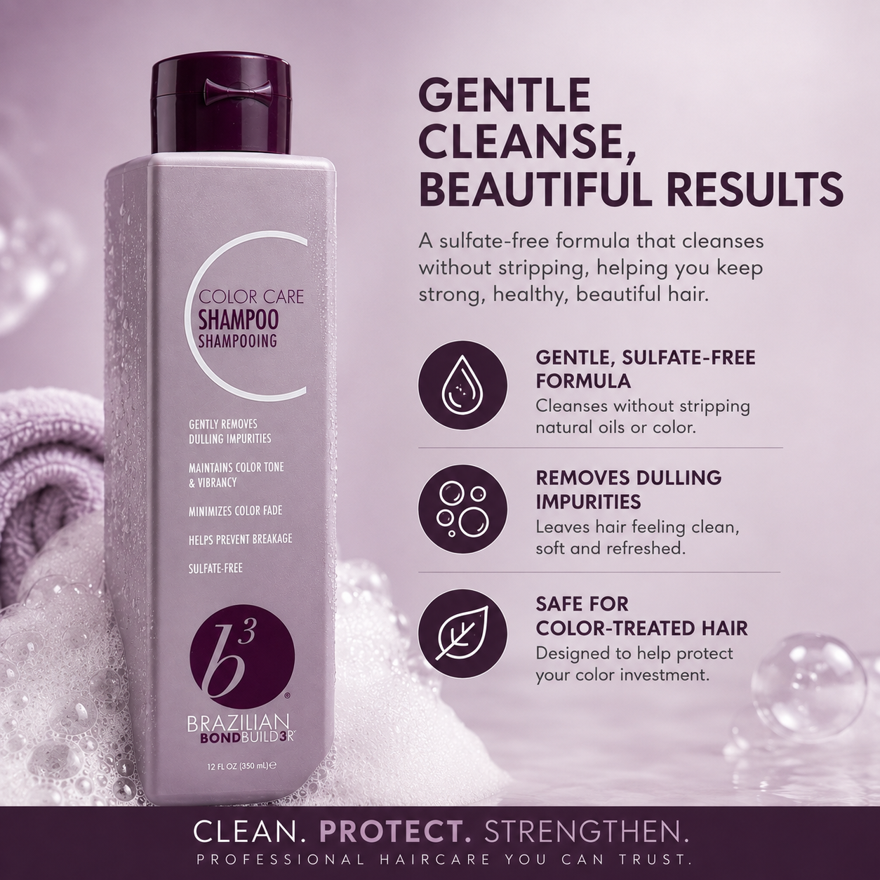 b³ Brazilian Bond Builder Color Care Shampoo – 12 oz