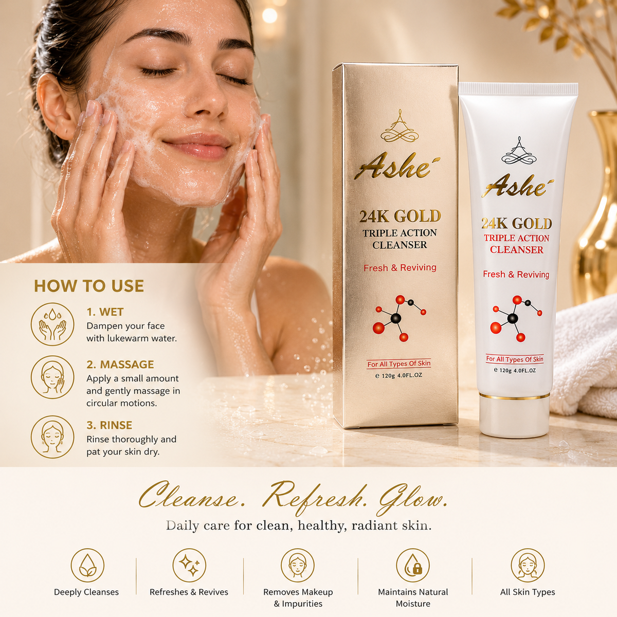 24K Gold Triple Action Cleanser