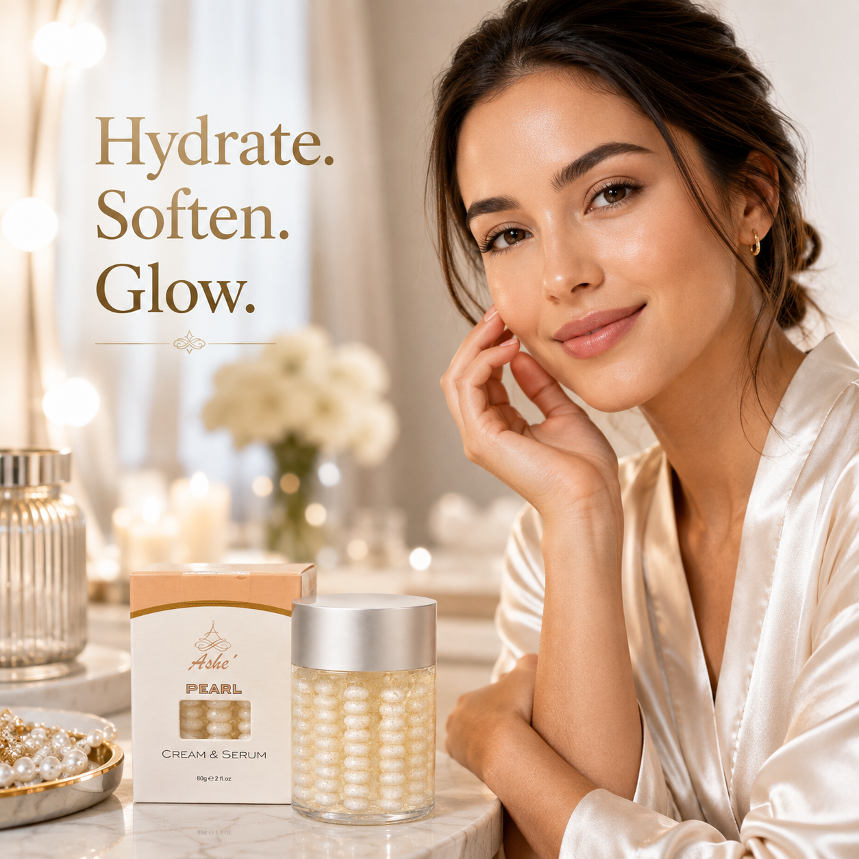 Ashé Pearl Cream & Serum – Hydrating Pearl Facial Treatment