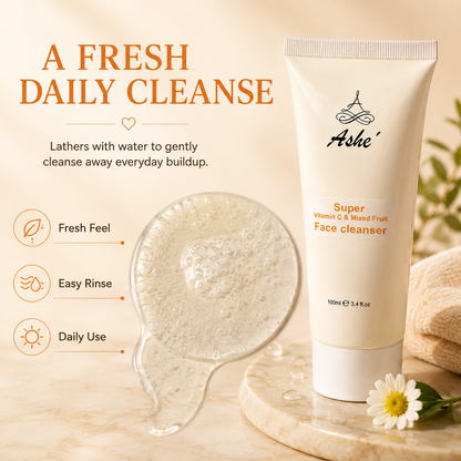 Ashé Super Vitamin C & Mixed Fruit Face Cleanser – Brightening Daily Cleanser